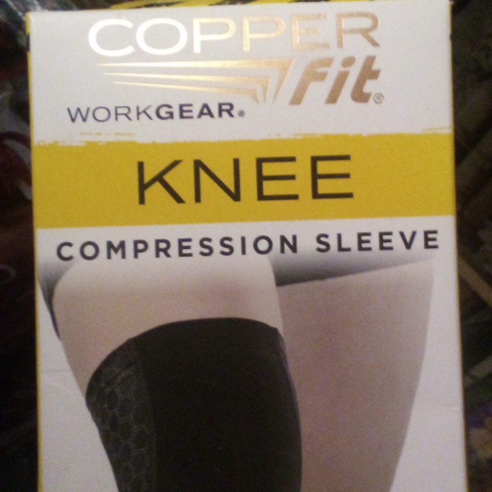 NIB! Copper Fit  Black Knee Compression Sleeve